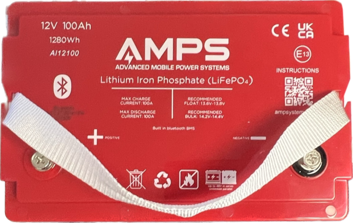 12V 100Ah LiFePO4 - Lithium Iron Phosphate Battery w/ Bluetooth