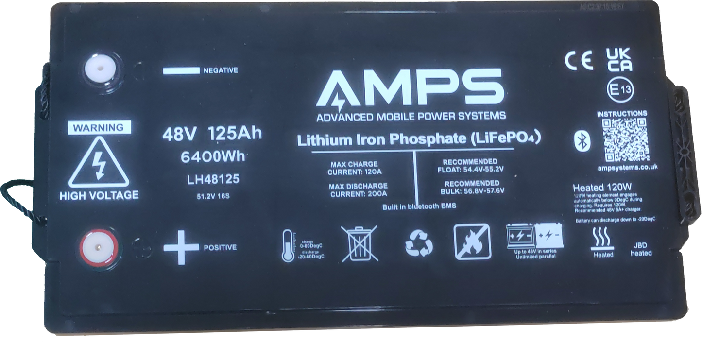 Heated 12V 100Ah / 200Ah | 36V 50Ah | 48V 125Ah LiFePO4  LH Series (5 Year Warranty) w/ Bluetooth