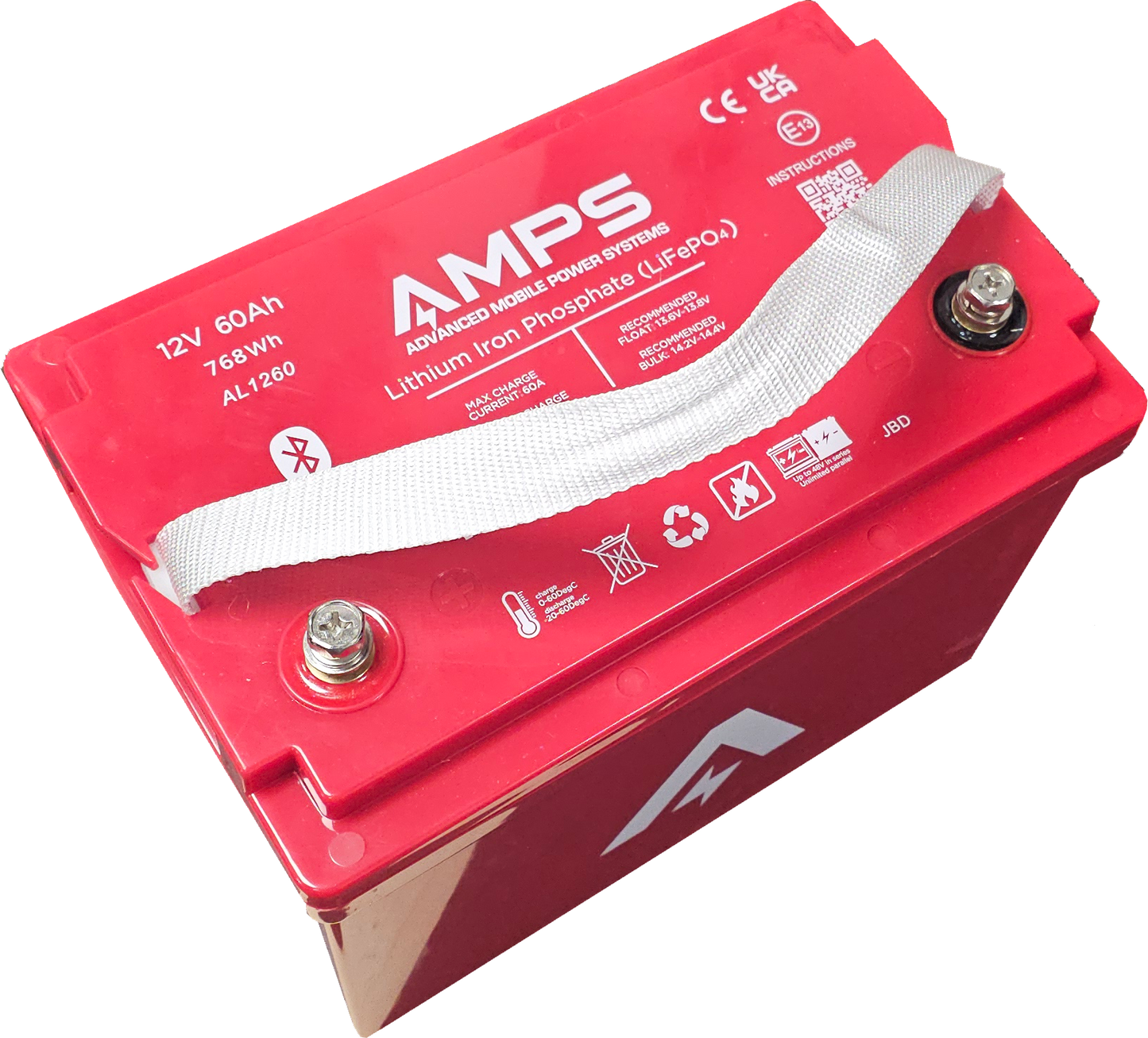12V 80Ah LiFePO4 - Lithium Iron Phosphate Battery w/ Bluetooth