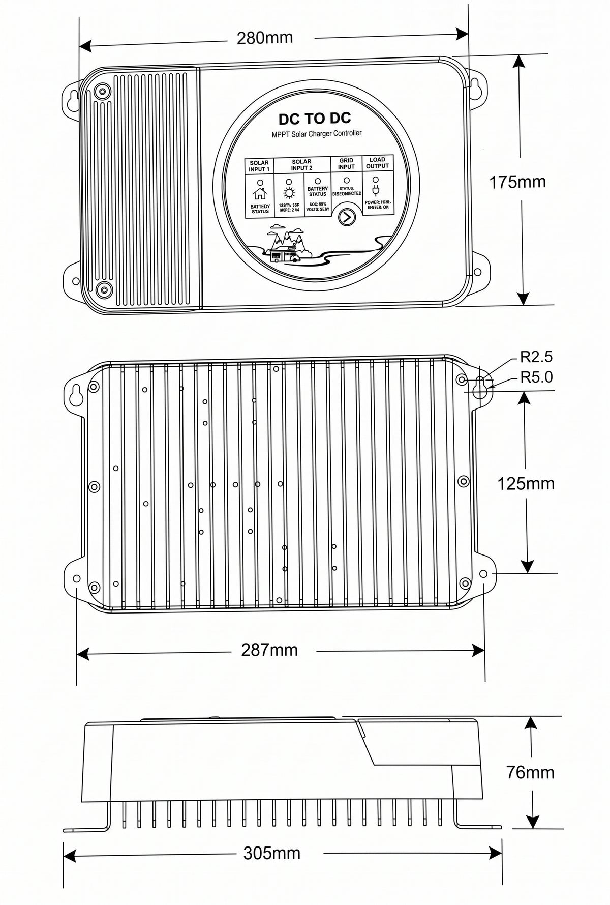AMPS 50A  Bidirectional DC DC charger 12V-48V | 12V-48V w/ Solar Charge Controller