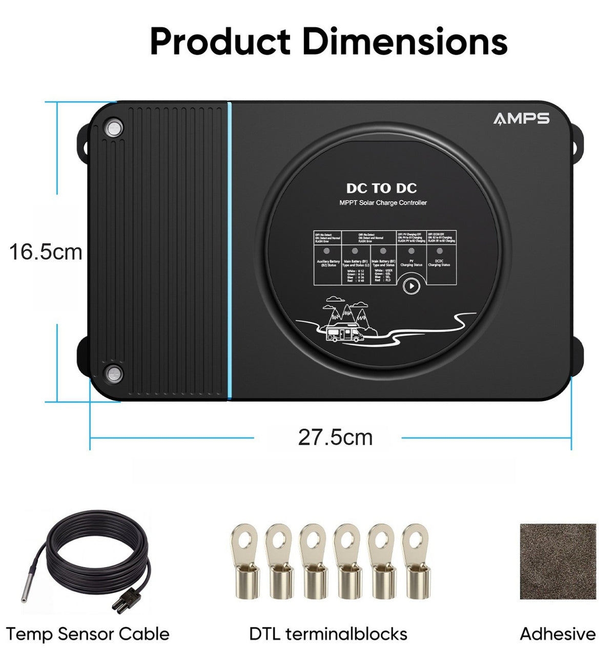 AMPS 50A  Bidirectional DC DC charger 12V-48V | 12V-48V w/ Solar Charge Controller