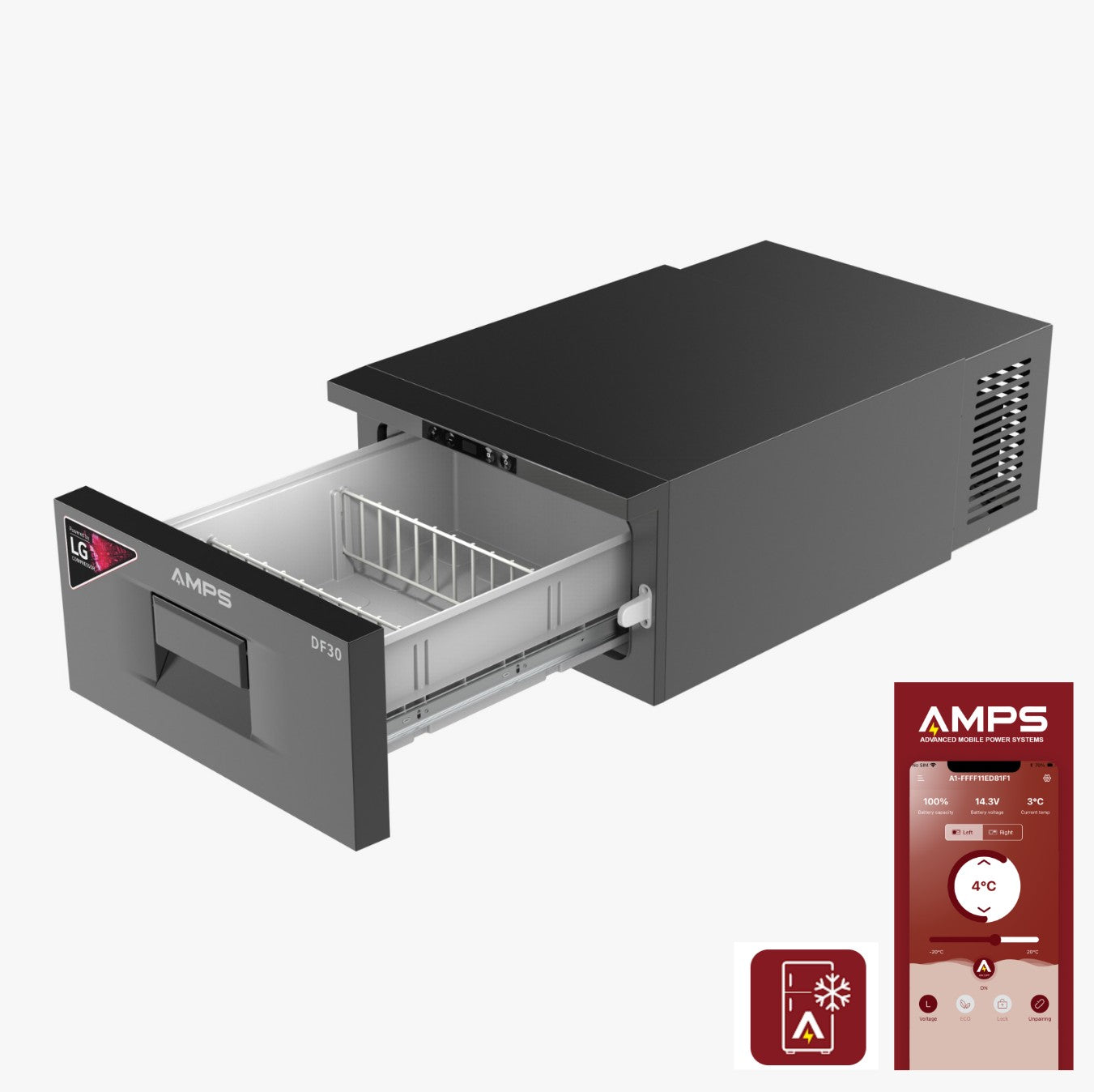 DF30 - 20.7L Drawer Fridge w/ LG Compressor